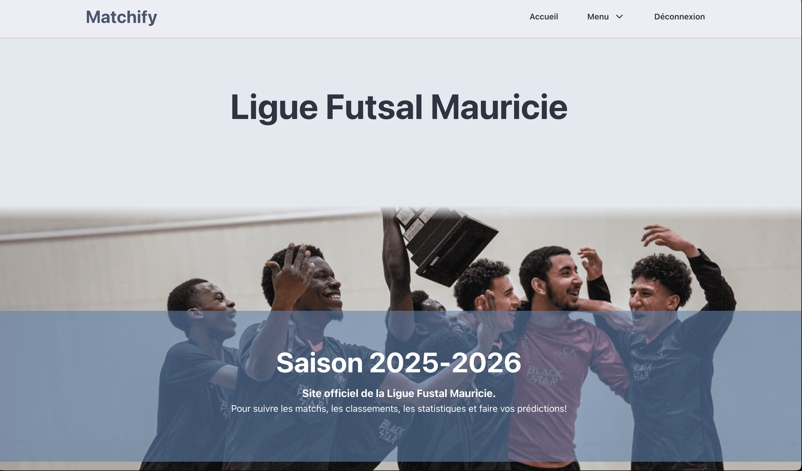 Aperçu du projet Matchify